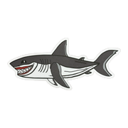 OnieTonie™ Sticker, Large Sandy Matte Finish 'Happy Great White Shark'